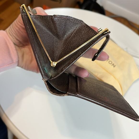 LOUIS VUITTON Vintage Kiss Lock Damier Porte Monnaie Billets Viennois Wallet EUC - Picture 13 of 15